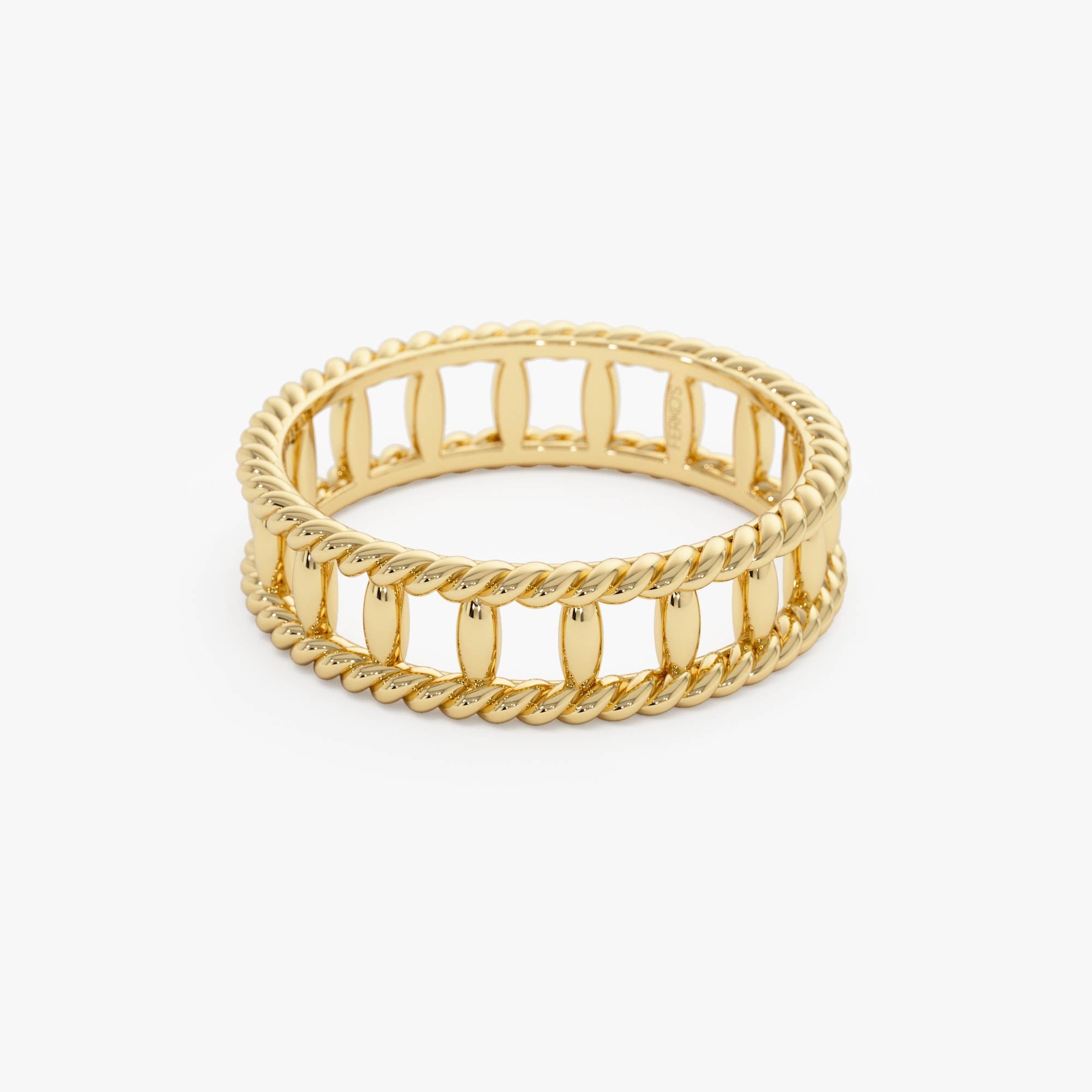 OBFJ0526 - 14k Double Rope Link Band Ring 11