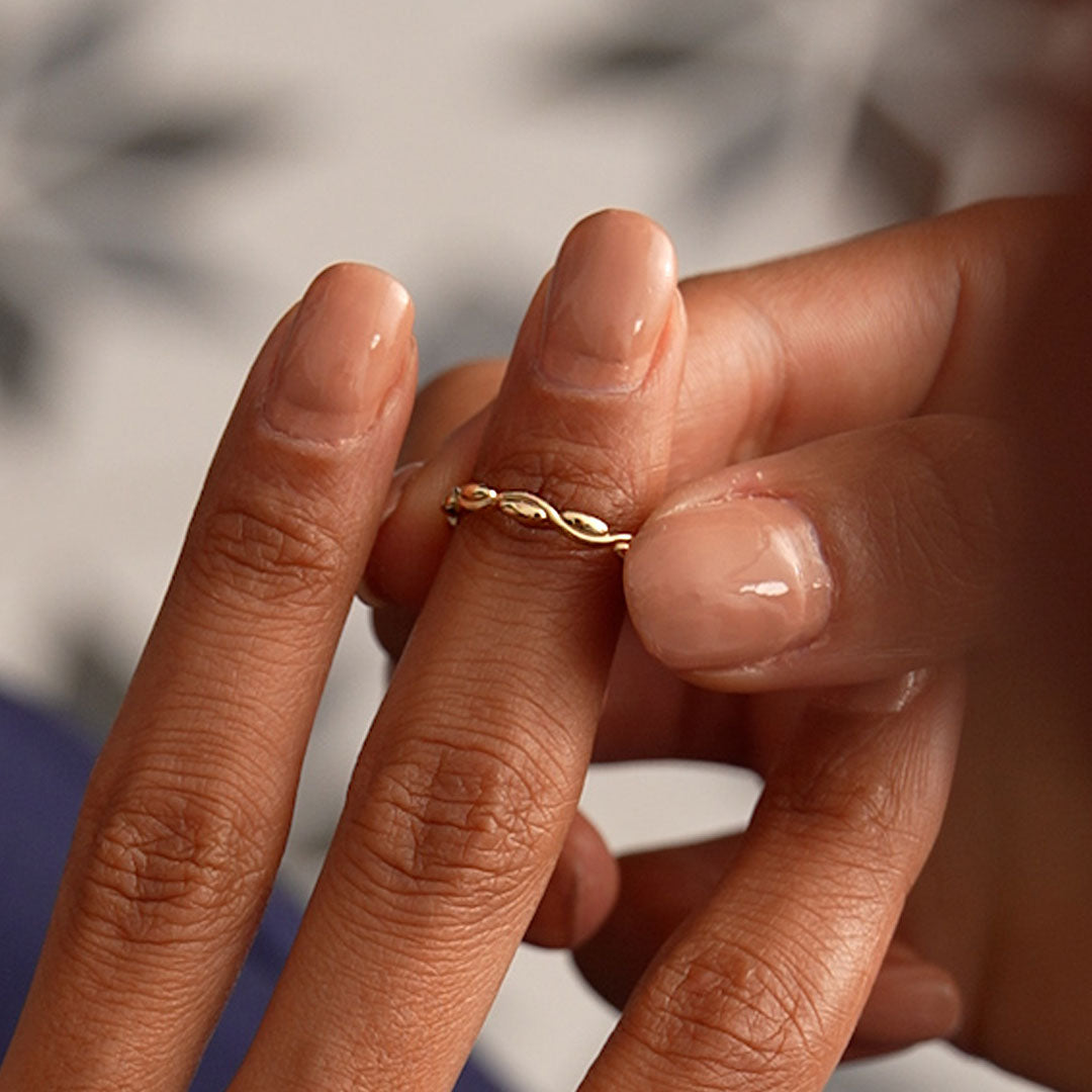 OBFJ0432 - 14K Oval Link Band Ring 4