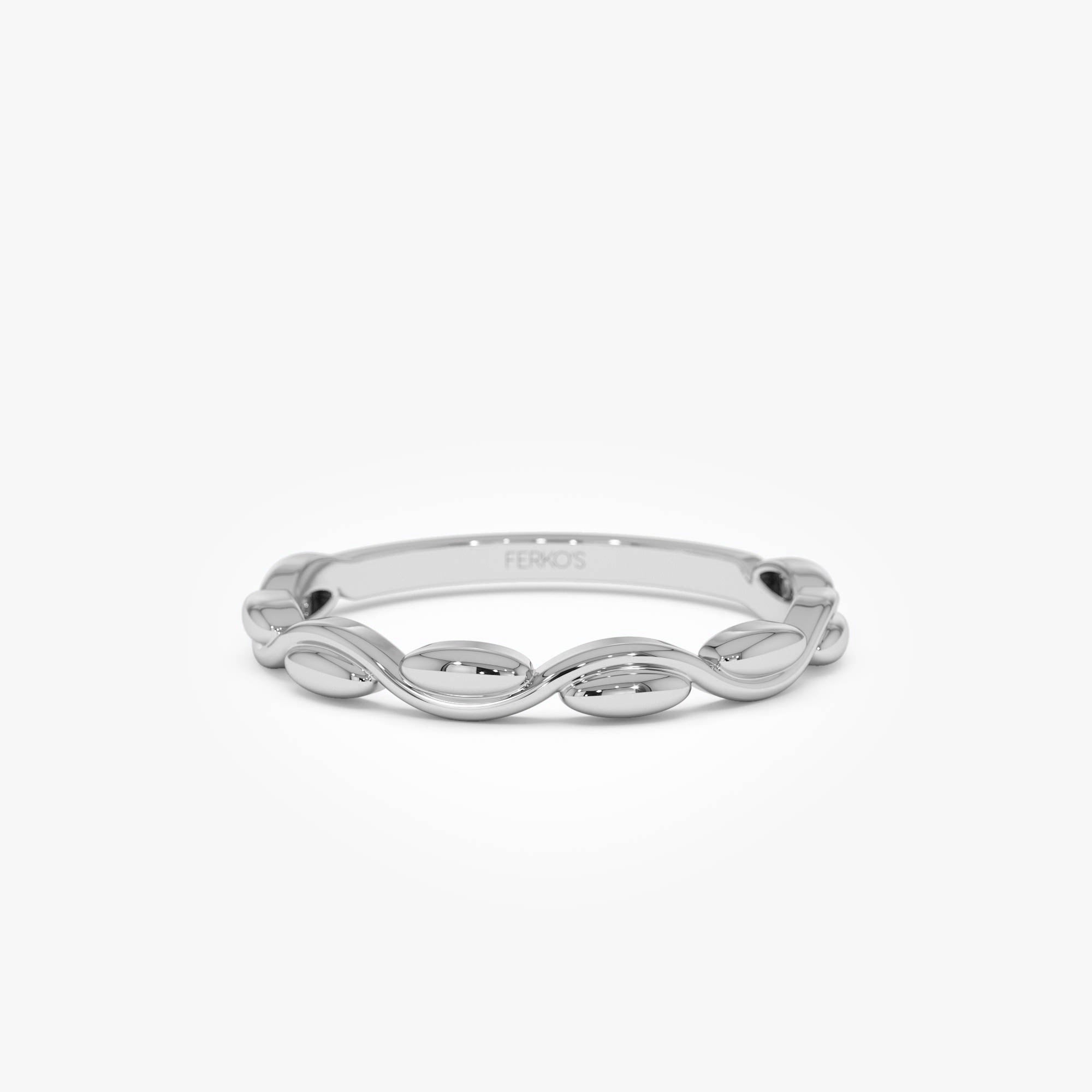 OBFJ0432 - 14K Oval Link Band Ring 9