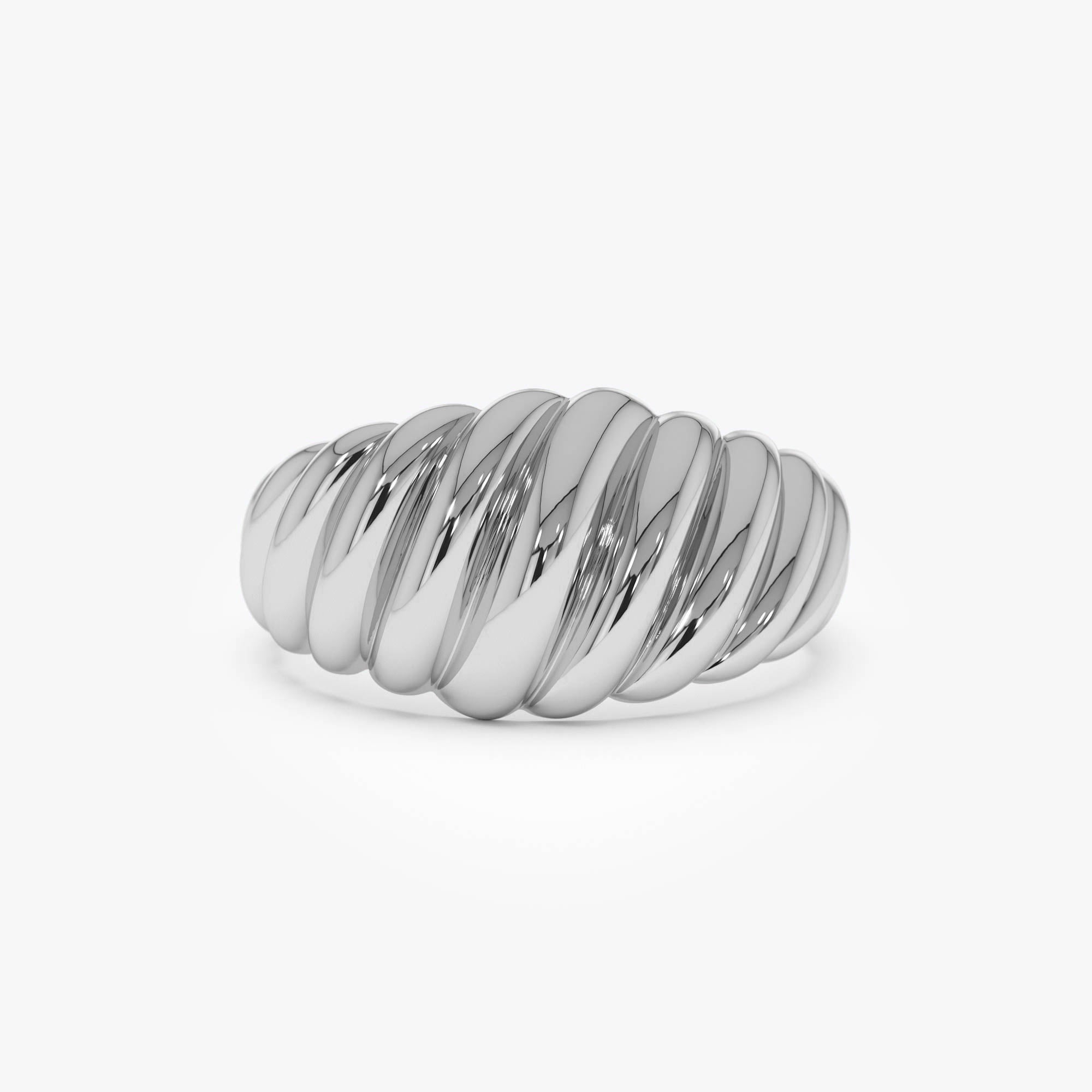 OBFJ0424 - 14k Gold Swirl Dome Bold Statement Ring 9