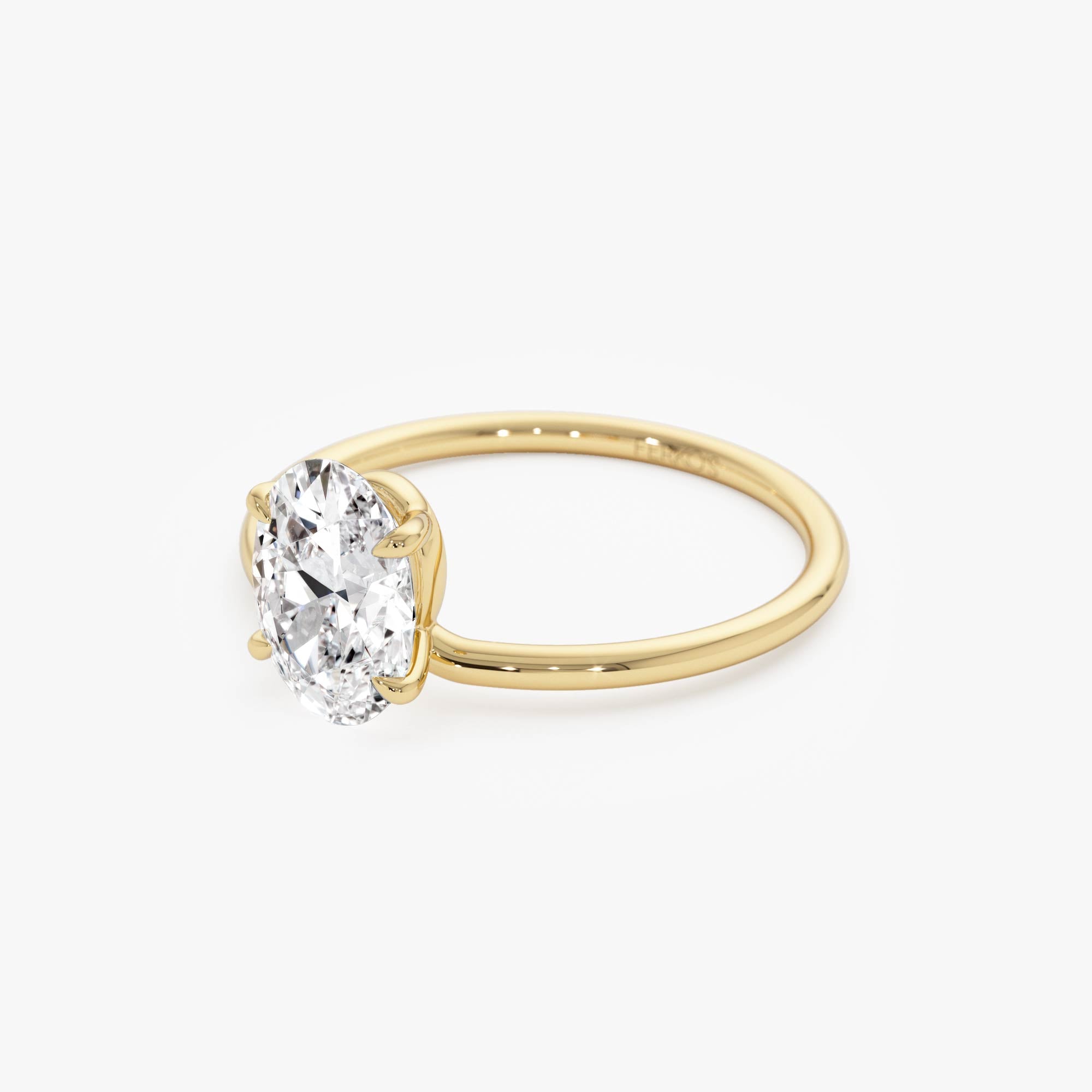 OBFJ0613 - 1.00 Ctw 14k Oval Shaped Lab Grown Diamond Elevated Basket Solitaire Ring – Irena 8