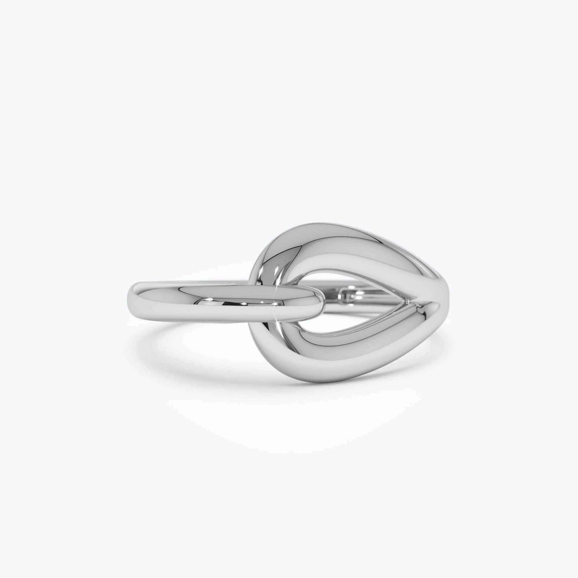 OBFJ0530 - 14k Gold Modern Knot Ring 7