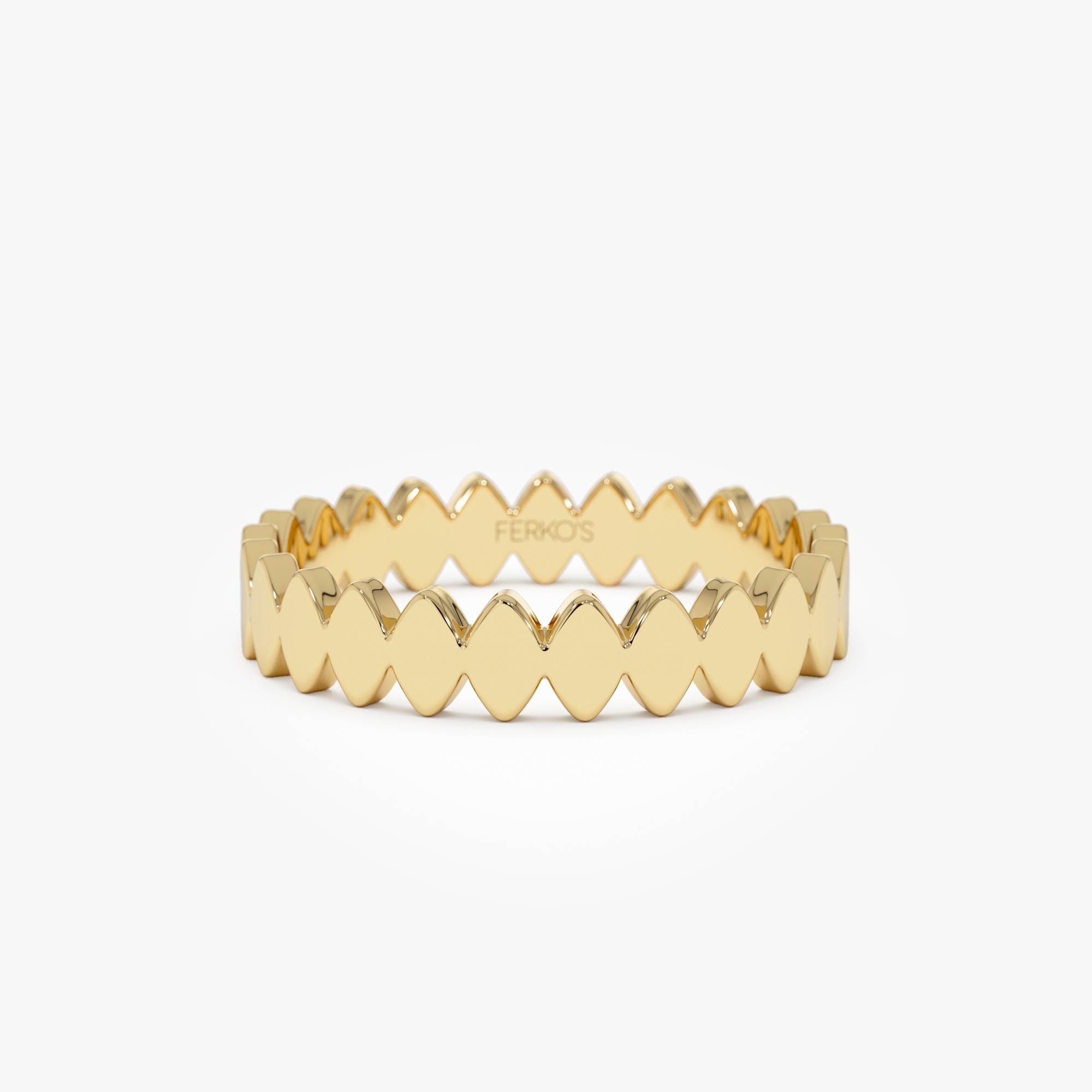 OBFJ0426 - 14K Flat Oval Link Band Ring 1