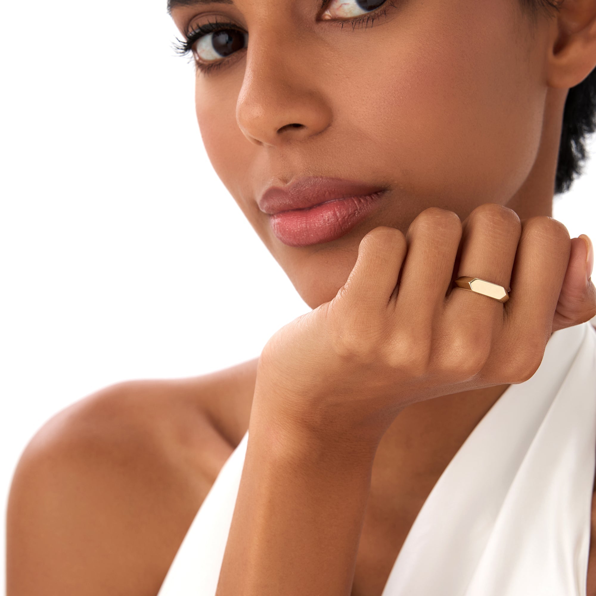OBFJ0430 - 14k Gold Geometric Band 2