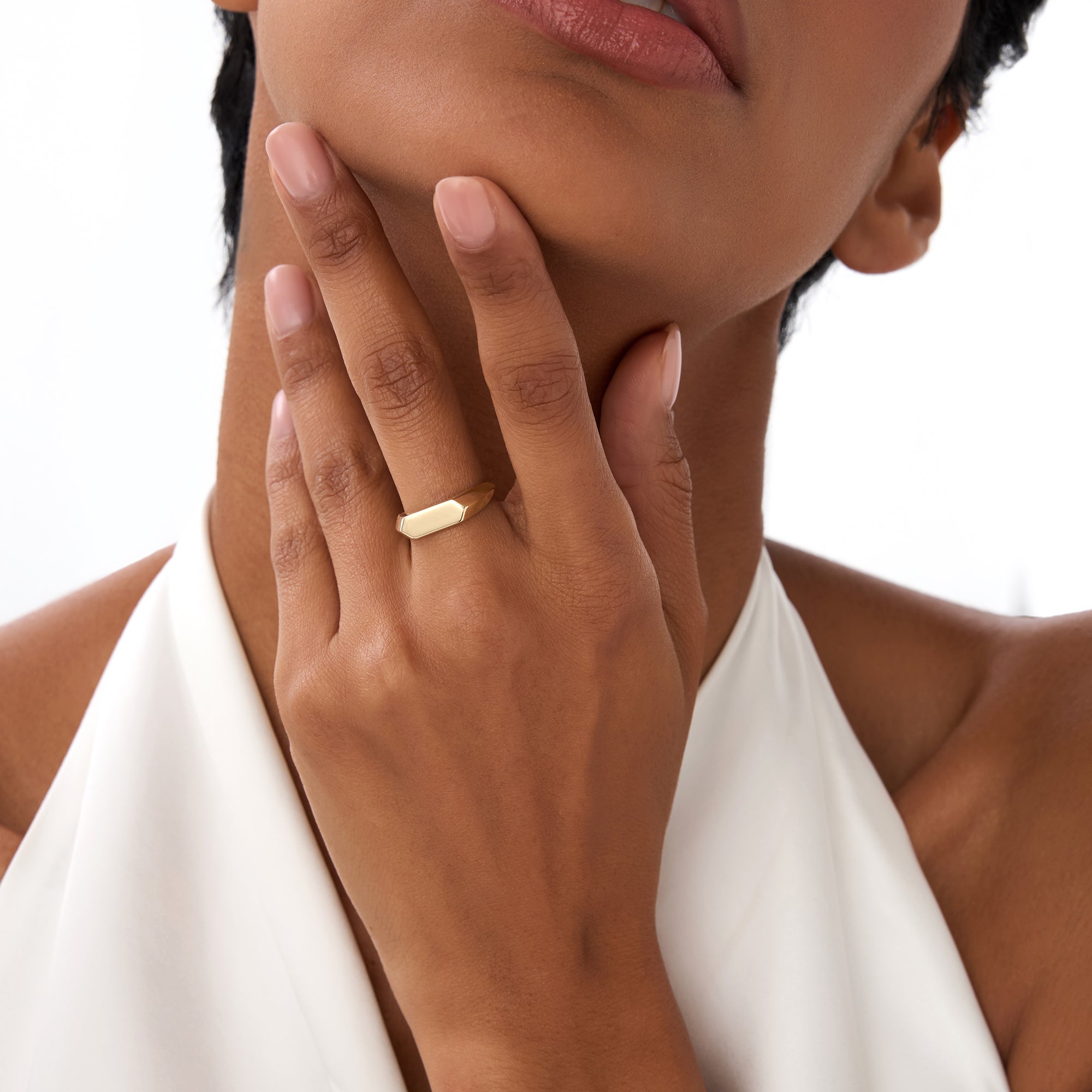 OBFJ0430 - 14k Gold Geometric Band 3