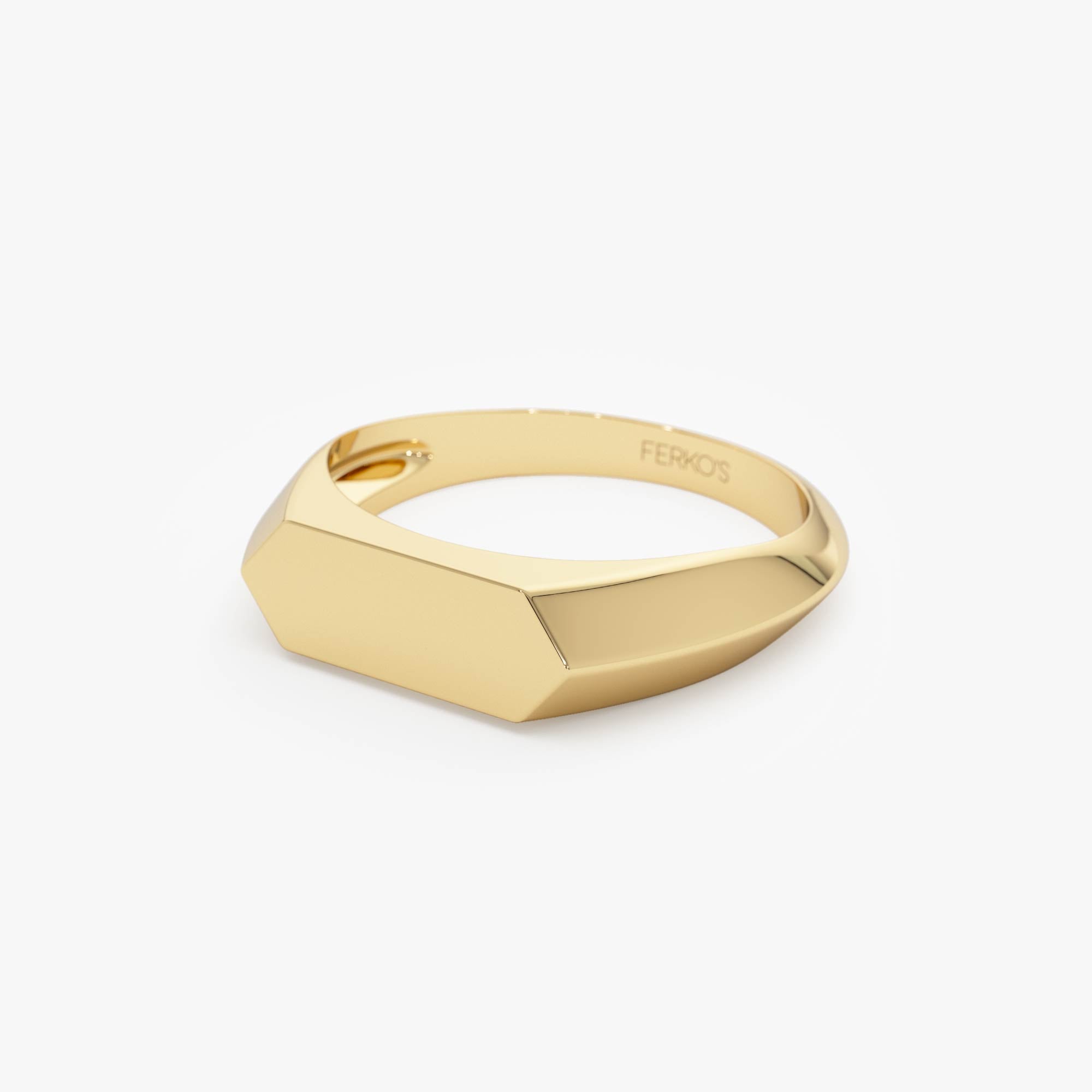 OBFJ0430 - 14k Gold Geometric Band 9