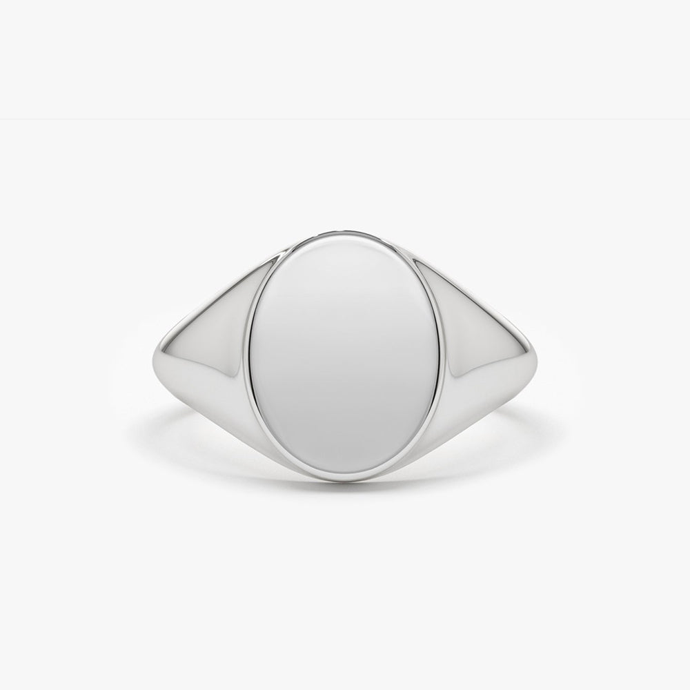OBFJ1614 - 14K Gold Engravable Oval Signet Ring 5