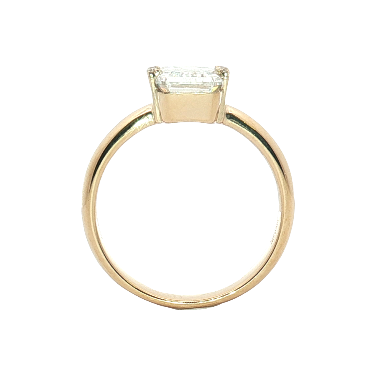 LGT1436 - Nhẫn cầu hôn đá phụ cắt emerald chỉ đế