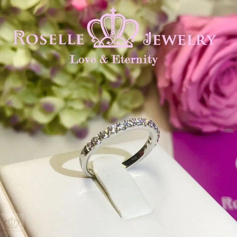 U PAVE ROUNDED WEDDING RING - BA5 - Roselle Jewelry