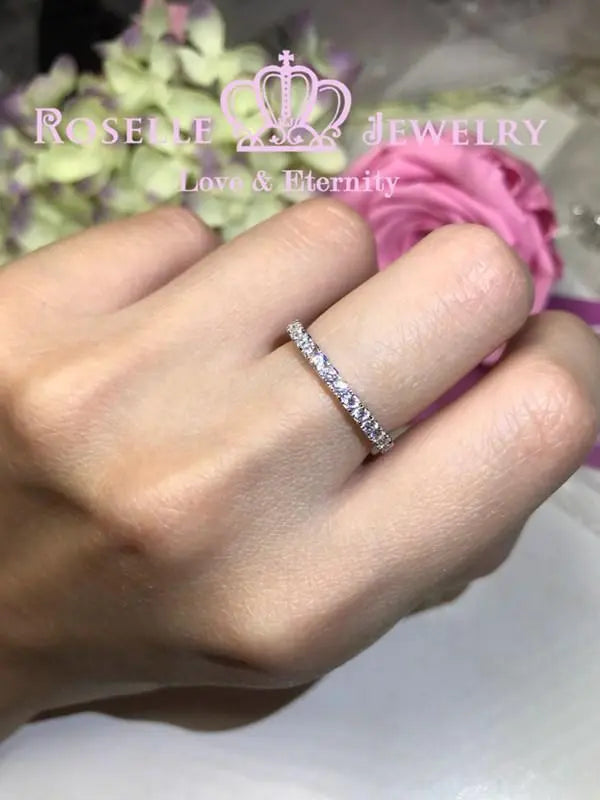 U PAVE ROUNDED WEDDING RING - BA5 - Roselle Jewelry