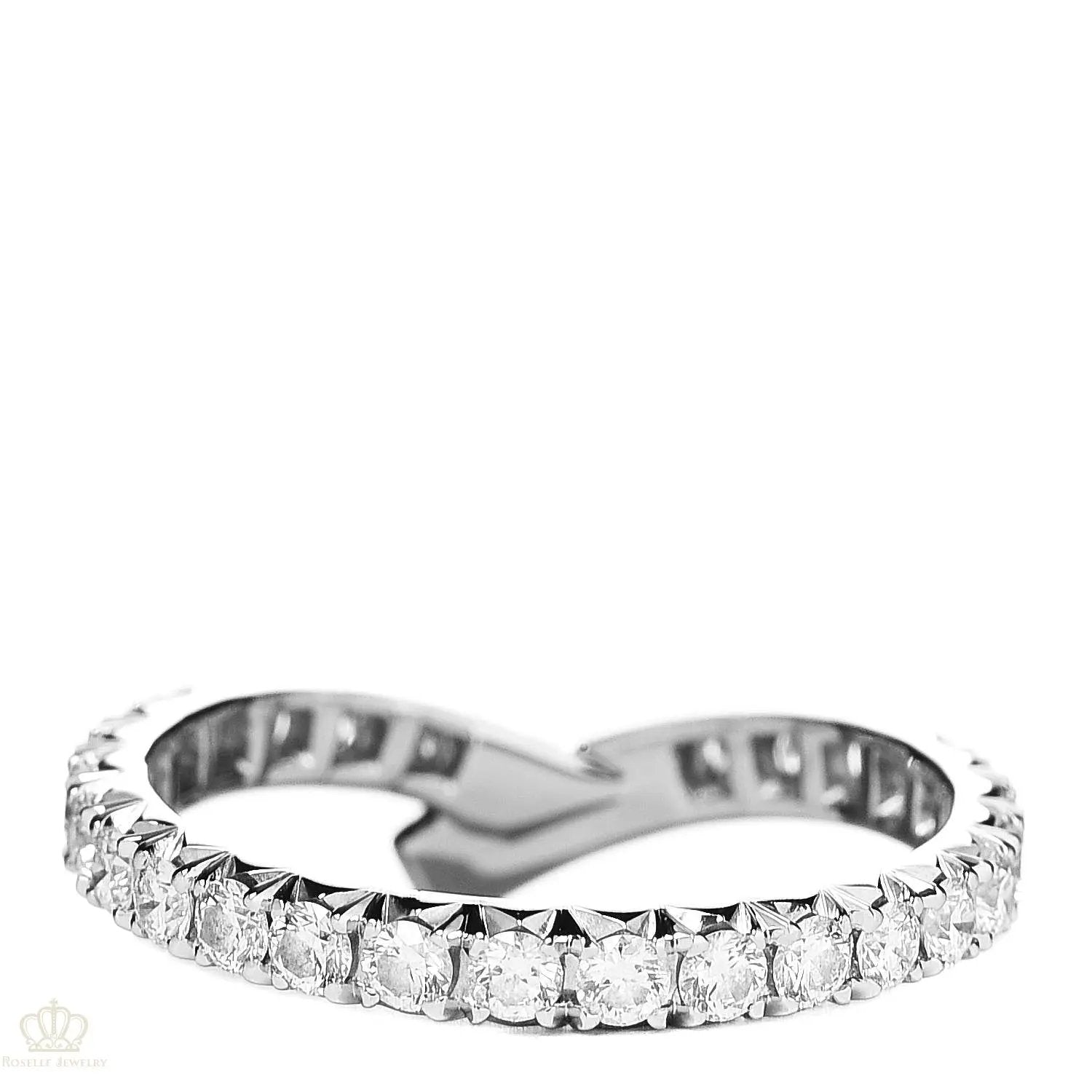 Eternity Ribbon Diamond Wedding Band Ring - WR007 - Roselle Jewelry