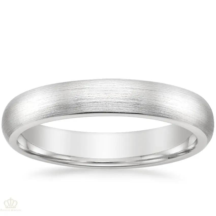 4mm Men's Matte Comfort Fit Wedding Ring - NM33 - Roselle Jewelry