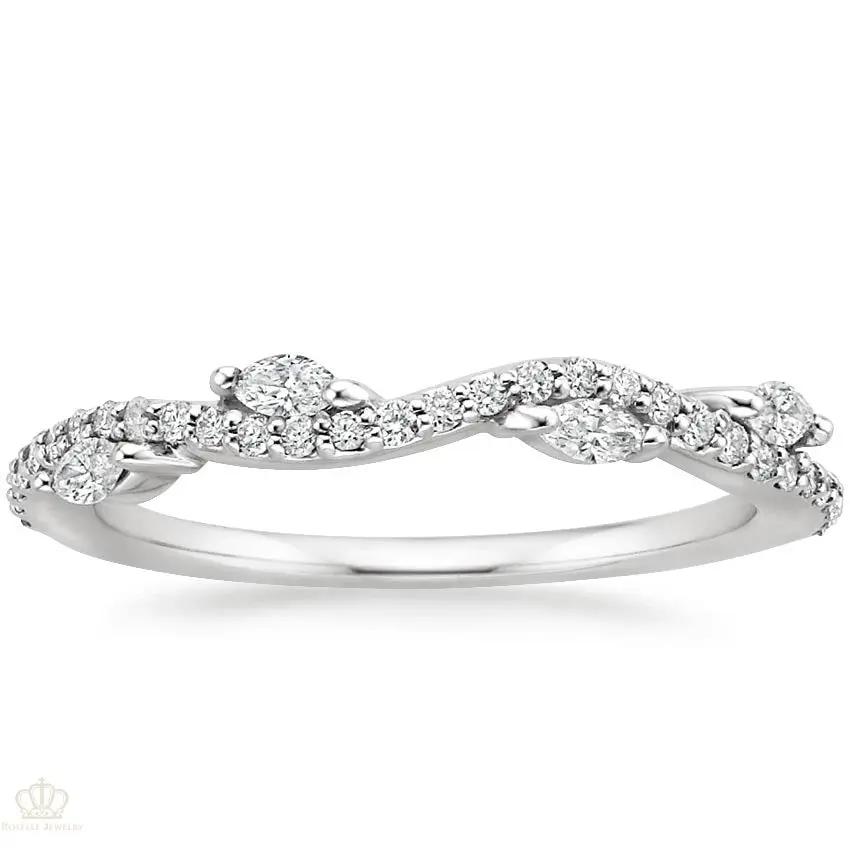 0.27CTW Luxe Winding Willow Diamond Wedding Band Ring - LR35 - Roselle Jewelry