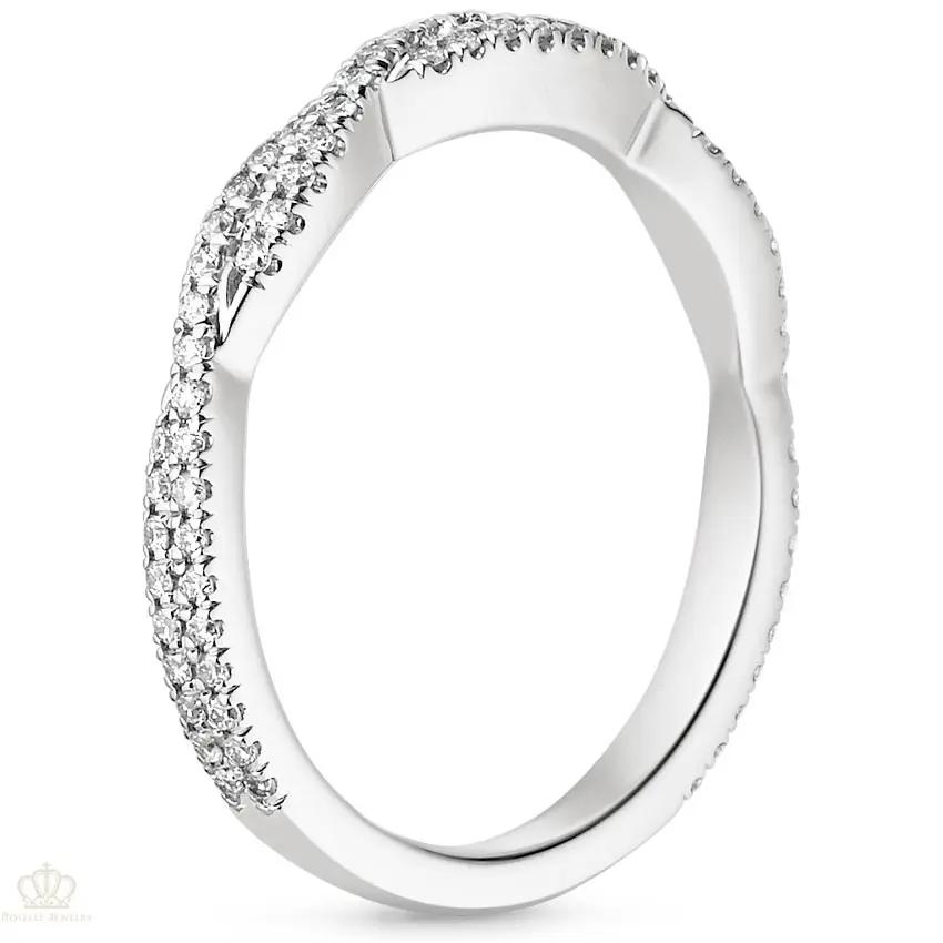 0.26CTW Petite Luxe Twisted Vine Diamond Wedding Band Ring - LR31 - Roselle Jewelry