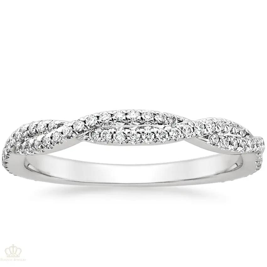 0.26CTW Petite Luxe Twisted Vine Diamond Wedding Band Ring - LR31 - Roselle Jewelry