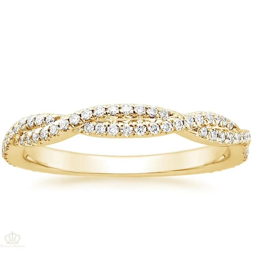 0.26CTW Petite Luxe Twisted Vine Diamond Wedding Band Ring - LR31 - Roselle Jewelry