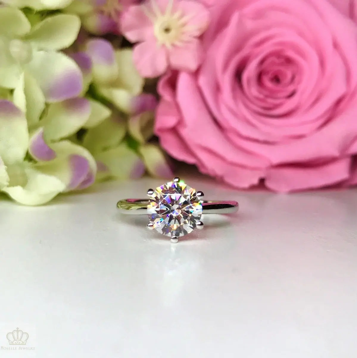Six Prong Solitaire Engagement Ring - NT12 - Roselle Jewelry