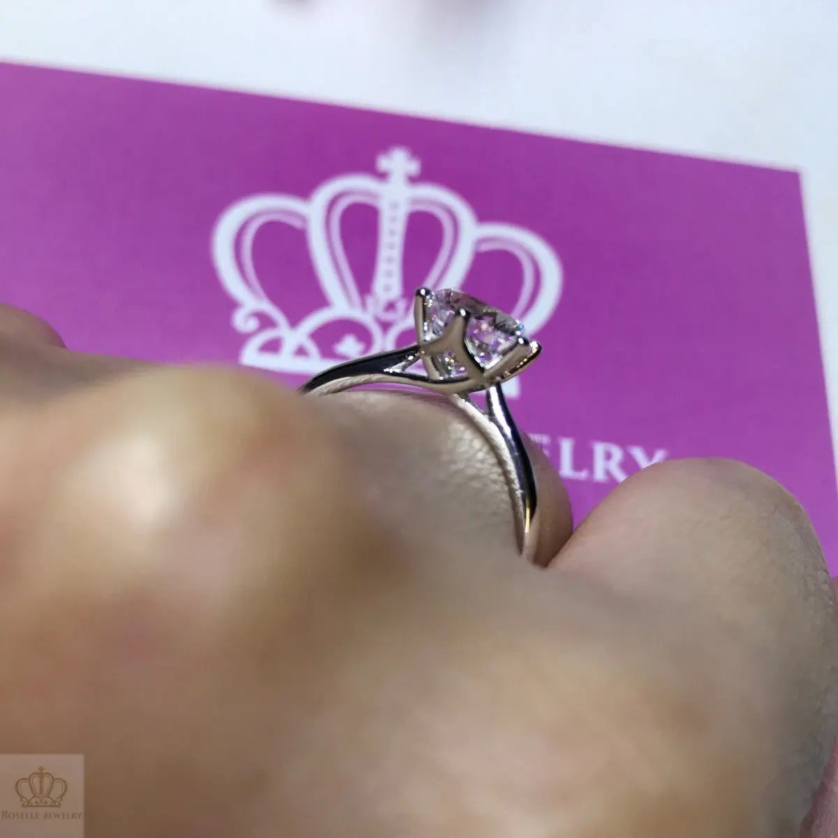 Six Prong Solitaire Engagement Ring - NT12 - Roselle Jewelry