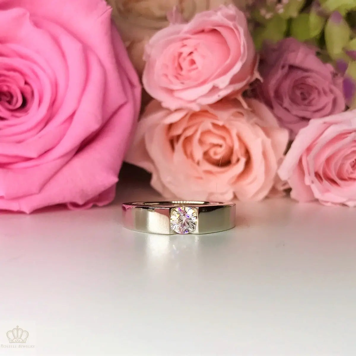 Simple Mens Engagement Ring - NM1 - Roselle Jewelry