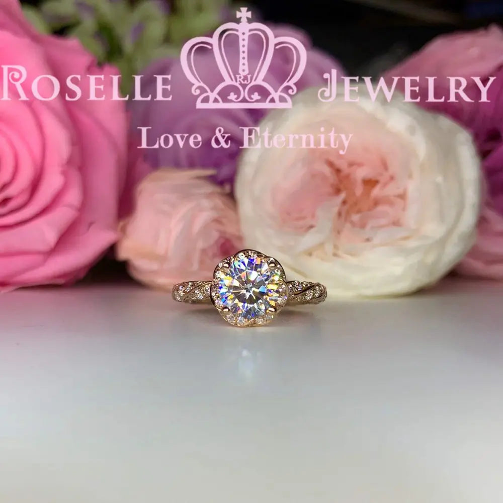 Floral Vintage Engagement Ring - V21 - Roselle Jewelry
