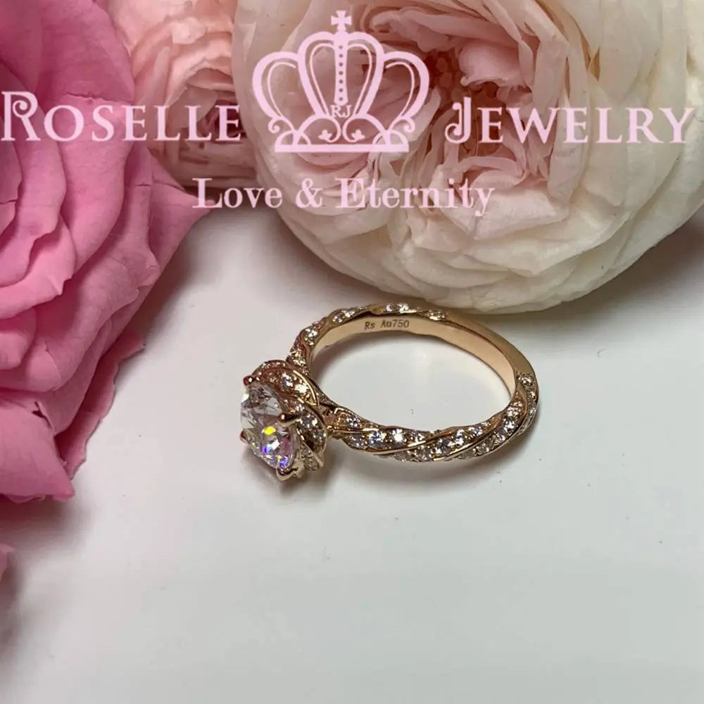 Floral Vintage Engagement Ring - V21 - Roselle Jewelry