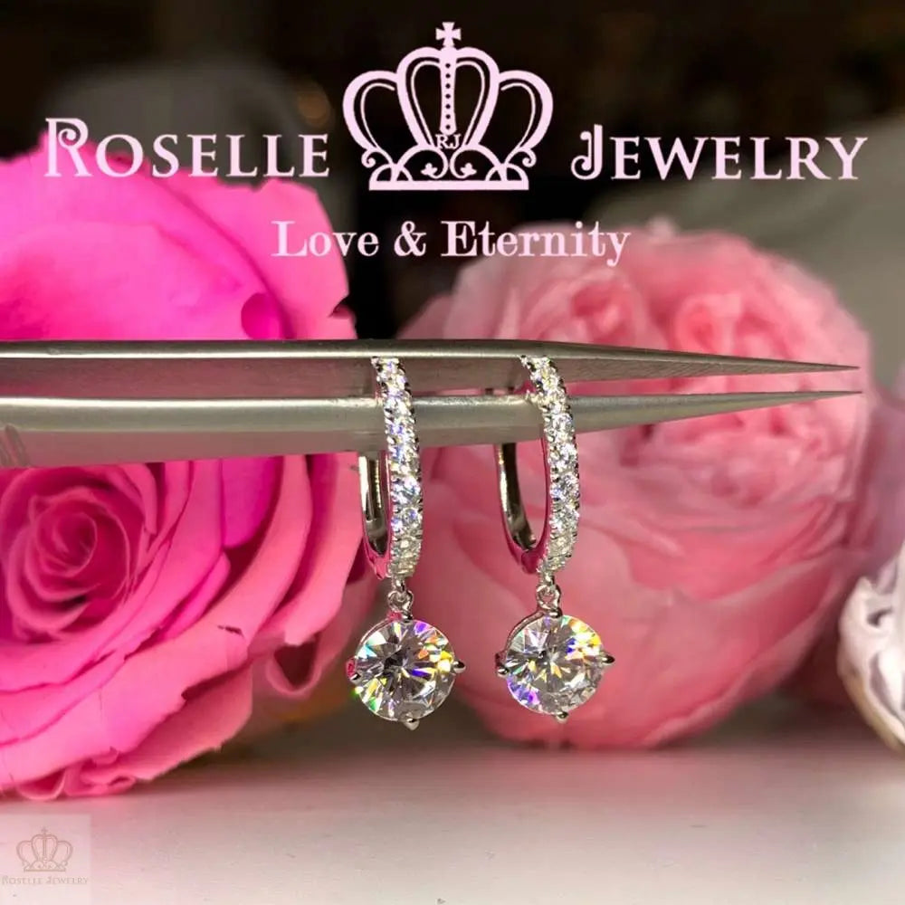 1.00CT Brilliant Cut Drop Earrings - DE15 - Roselle Jewelry