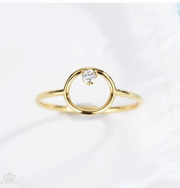 Petite Diamond Circle Fashion Ring - LR16 - Roselle Jewelry