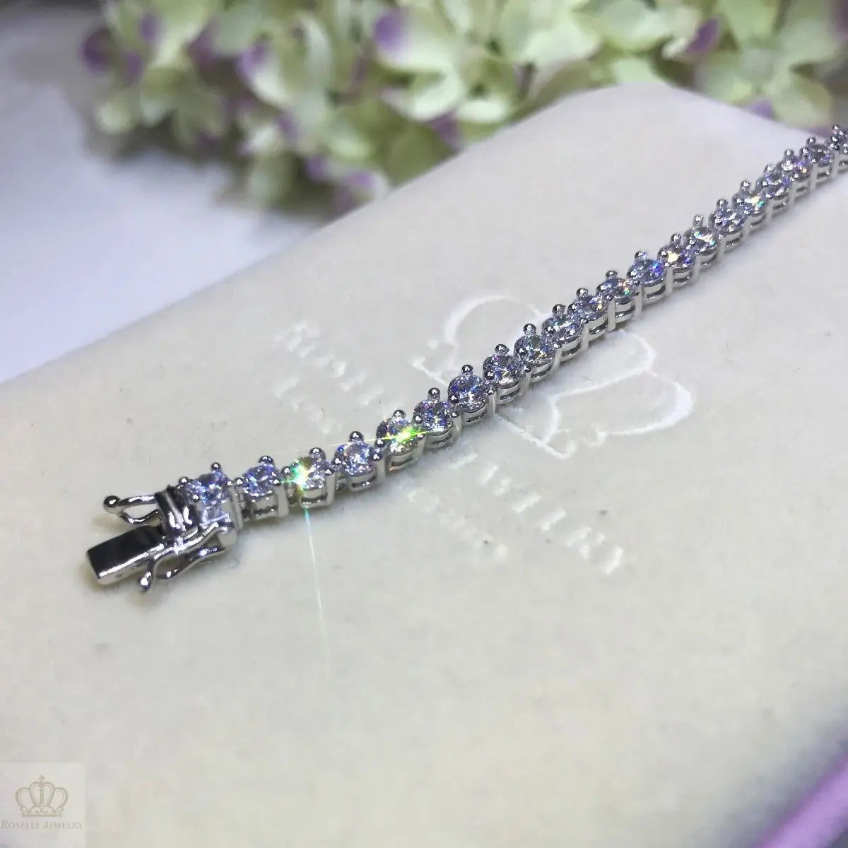 Round Brilliant Cut Tennis Bracelet - B102 - Roselle Jewelry