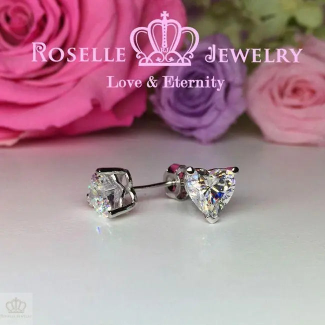 Heart Shape Stud Earrings - EH1 - Roselle Jewelry