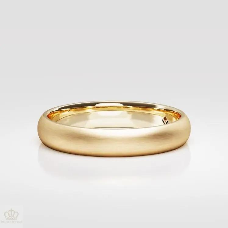 4mm Men's Matte Comfort Fit Wedding Ring - NM33 - Roselle Jewelry