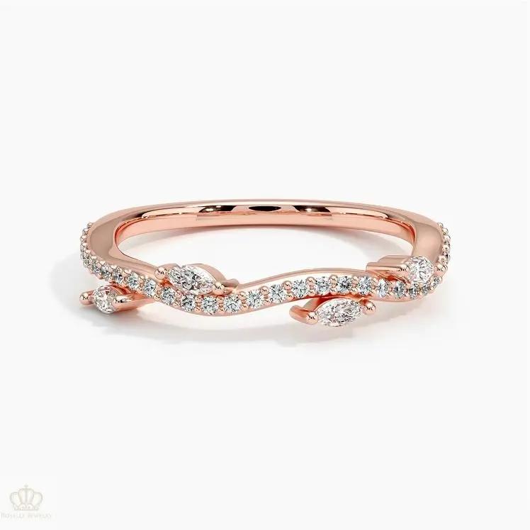 0.27CTW Luxe Winding Willow Diamond Wedding Band Ring - LR35 - Roselle Jewelry