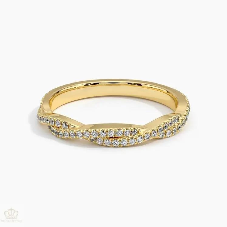 0.26CTW Petite Luxe Twisted Vine Diamond Wedding Band Ring - LR31 - Roselle Jewelry