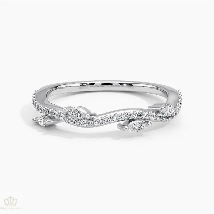 0.27CTW Luxe Winding Willow Diamond Wedding Band Ring - LR35 - Roselle Jewelry
