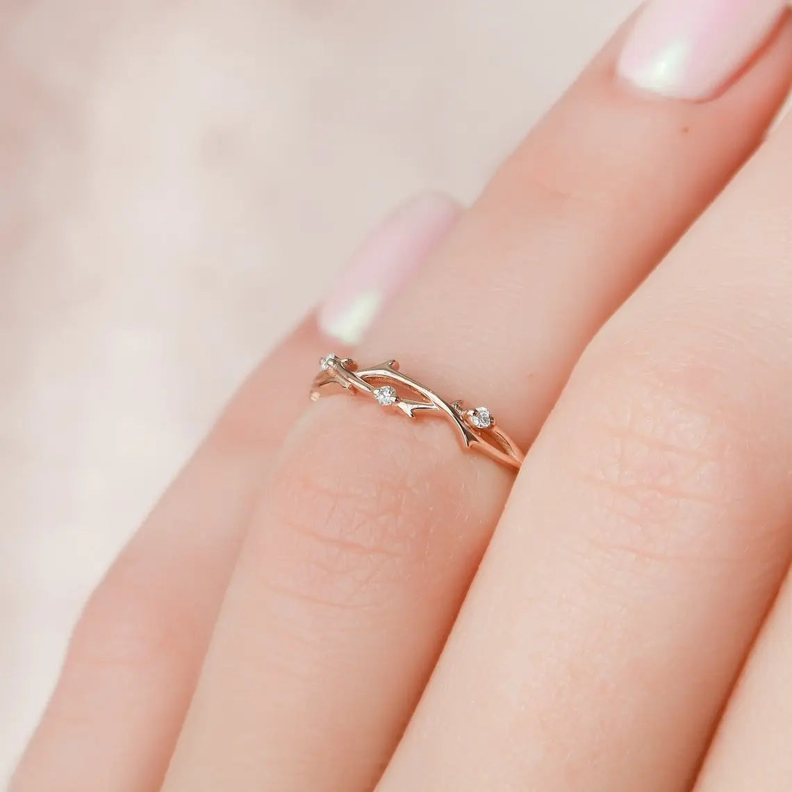 Twig Braided Diamond Fashion Ring - LR18 - Roselle Jewelry