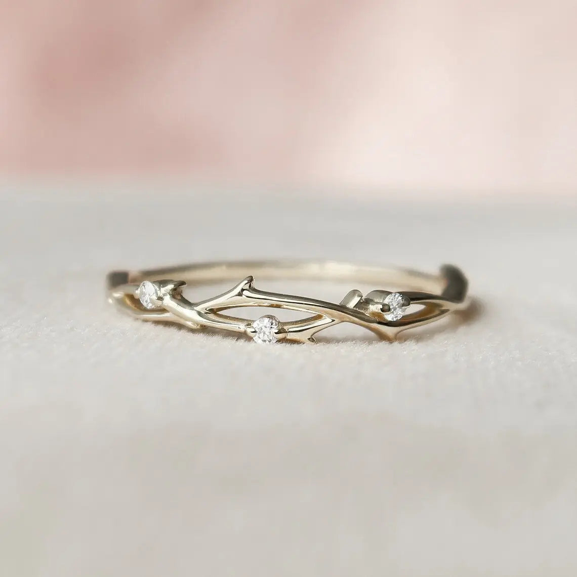 Twig Braided Diamond Fashion Ring - LR18 - Roselle Jewelry