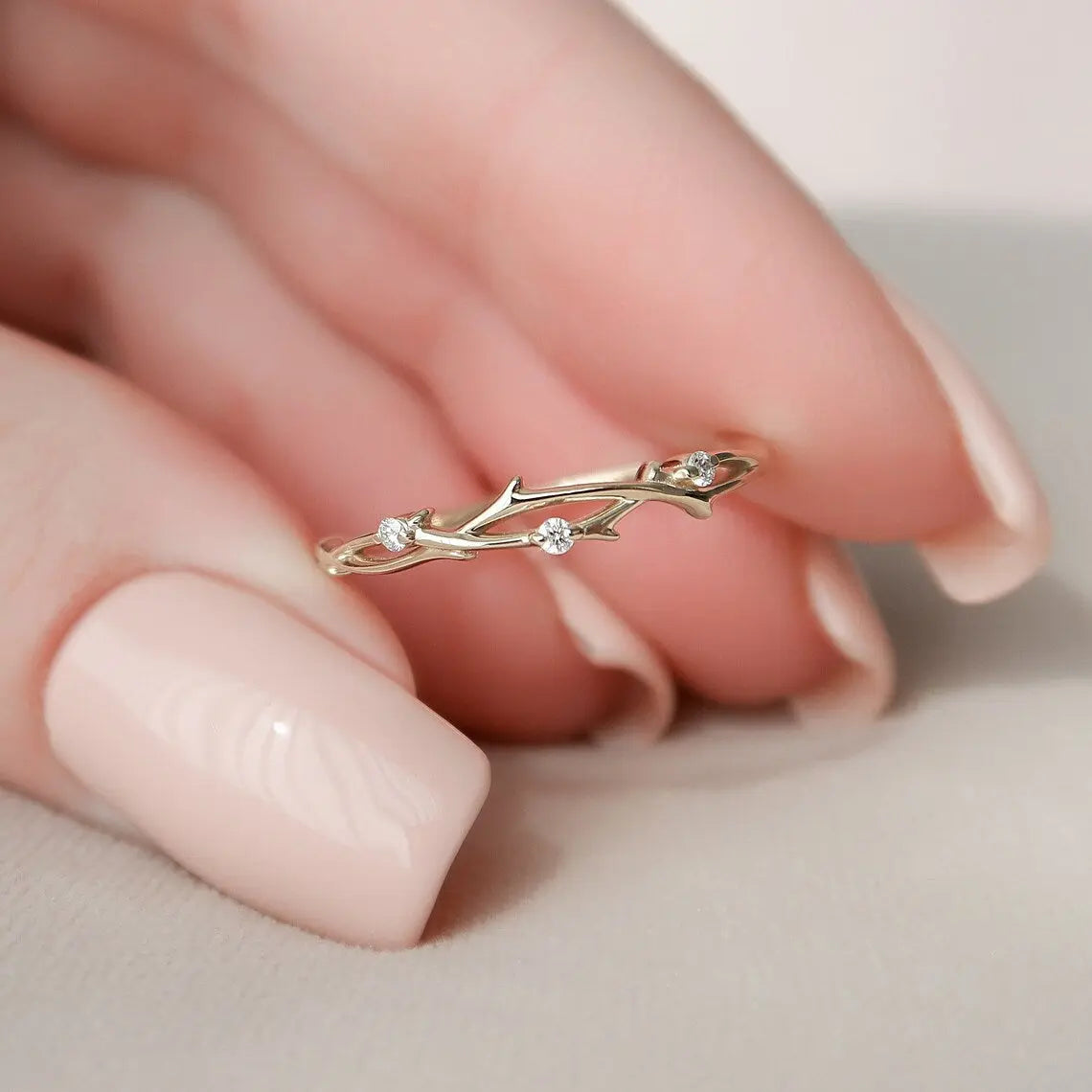 Twig Braided Diamond Fashion Ring - LR18 - Roselle Jewelry