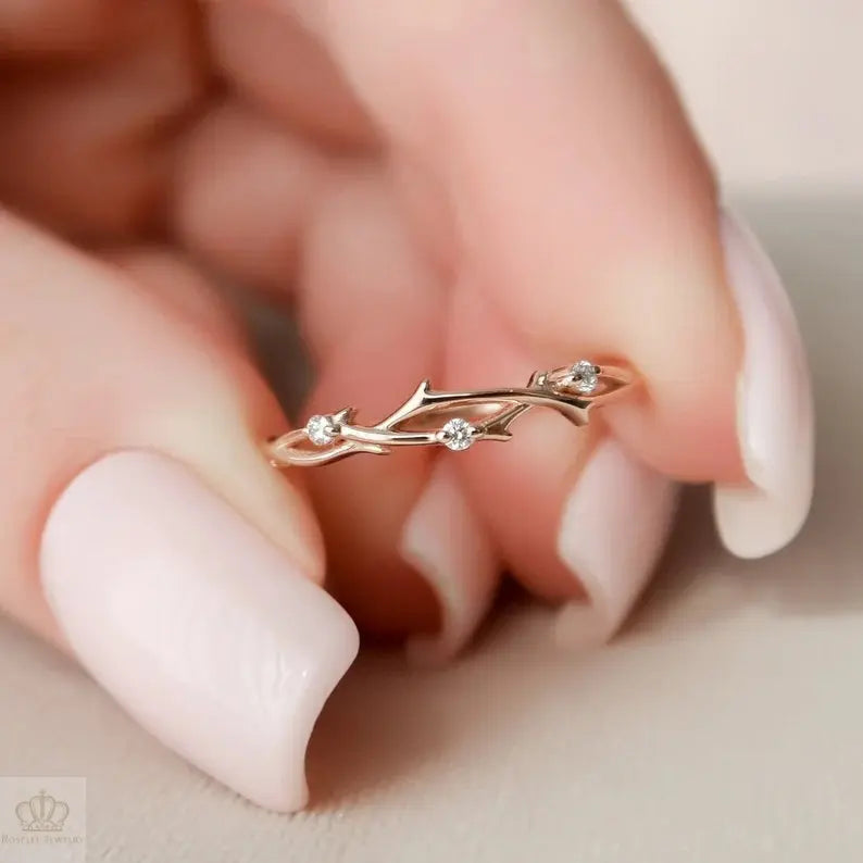 Twig Braided Diamond Fashion Ring - LR18 - Roselle Jewelry