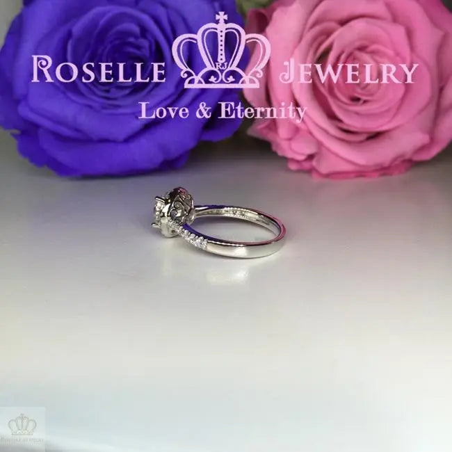 Halo Engagement Ring - V12 - Roselle Jewelry