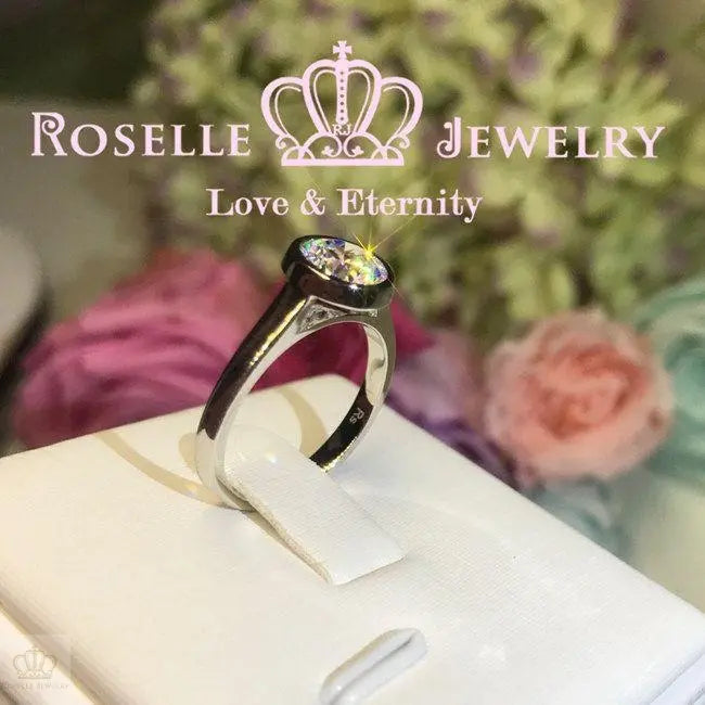 Bezel Setting Engagement Ring - NT13 - Roselle Jewelry