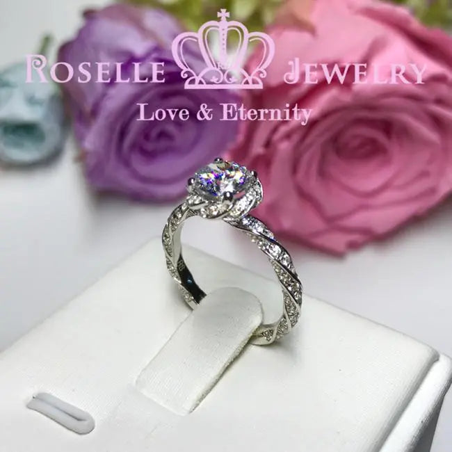 Floral Vintage Engagement Ring - V21 - Roselle Jewelry