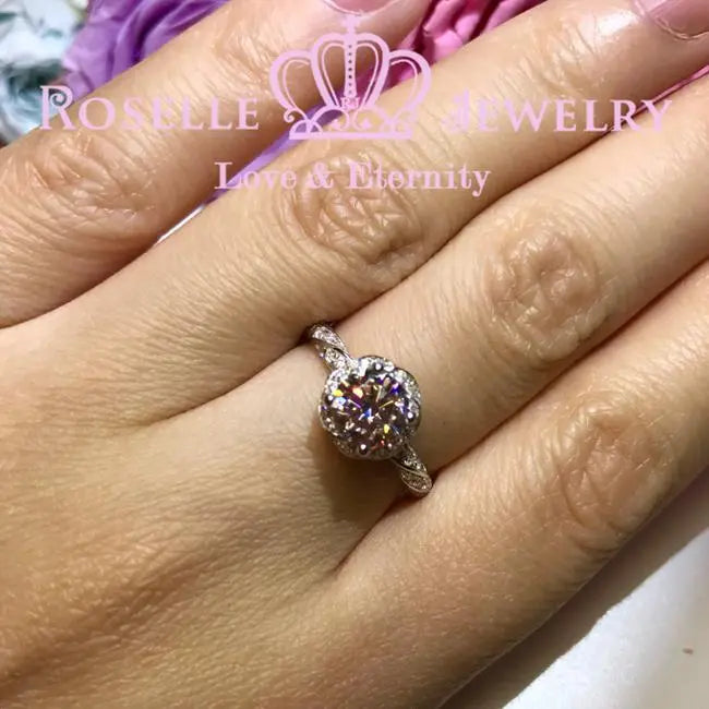 Floral Vintage Engagement Ring - V21 - Roselle Jewelry