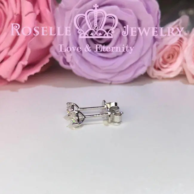 Three Prong Stud Earrings - R30 - Roselle Jewelry