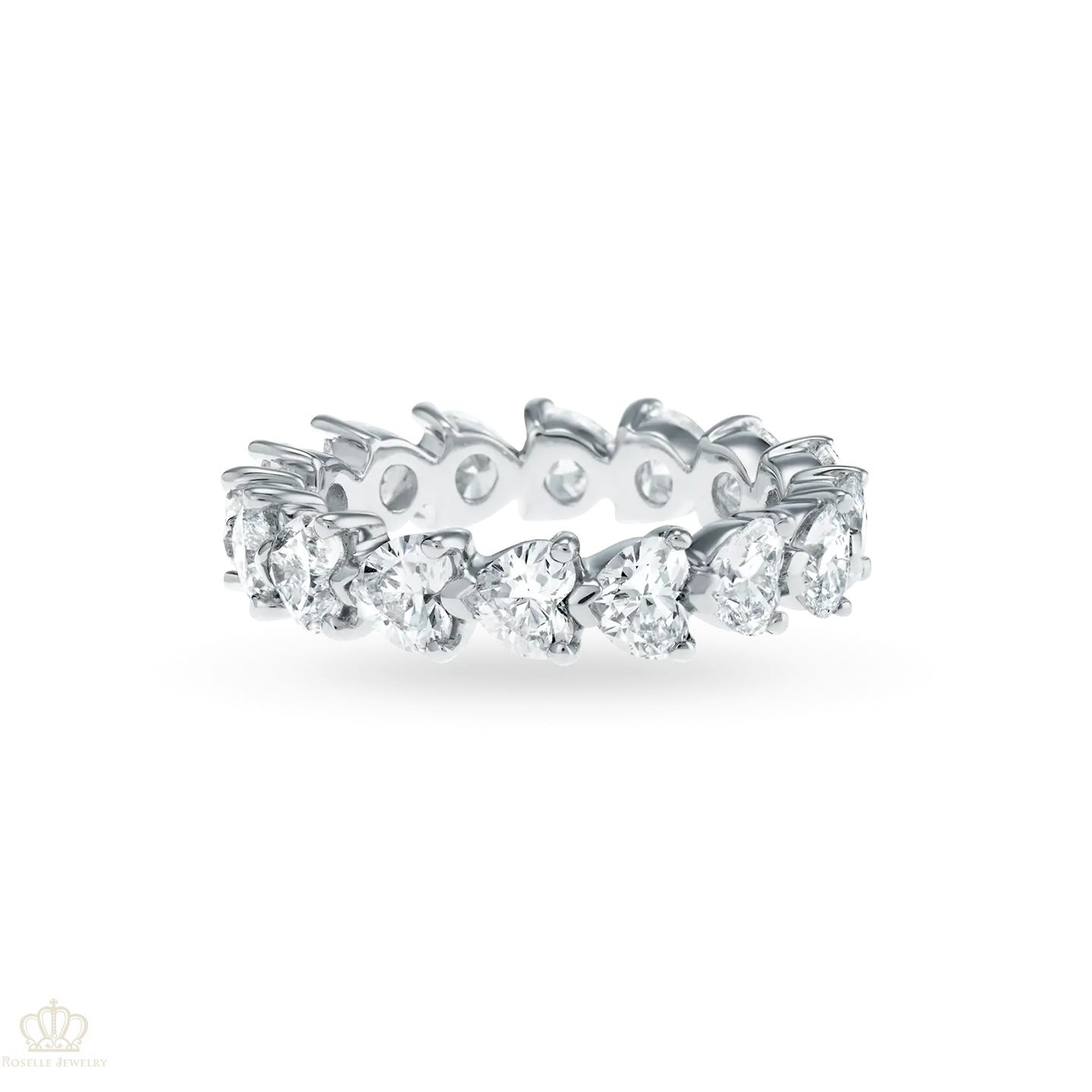 Heart Shape Eternity Diamond Wedding Band Ring - WR009 - Roselle Jewelry