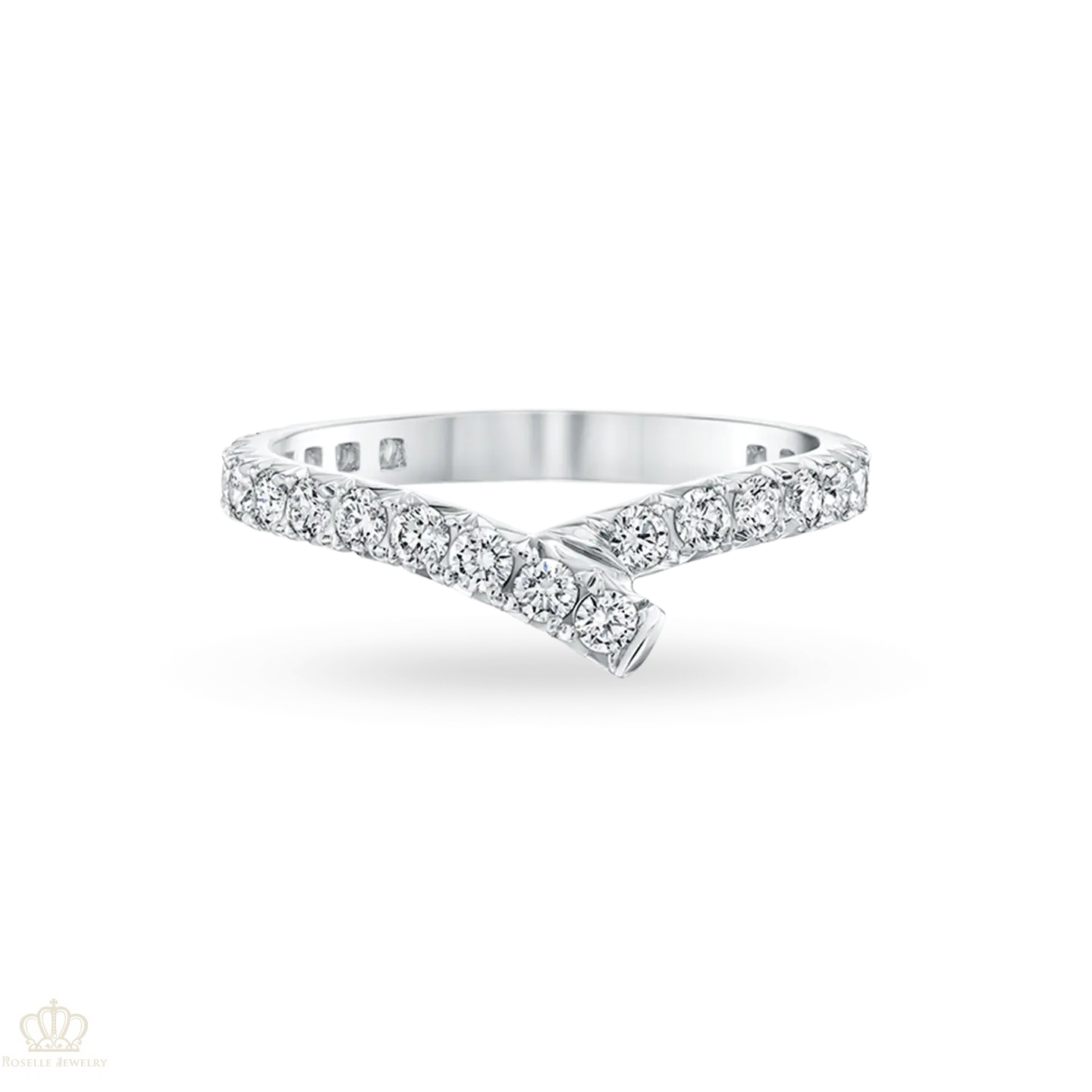 Eternity Ribbon Diamond Wedding Band Ring - WR007 - Roselle Jewelry