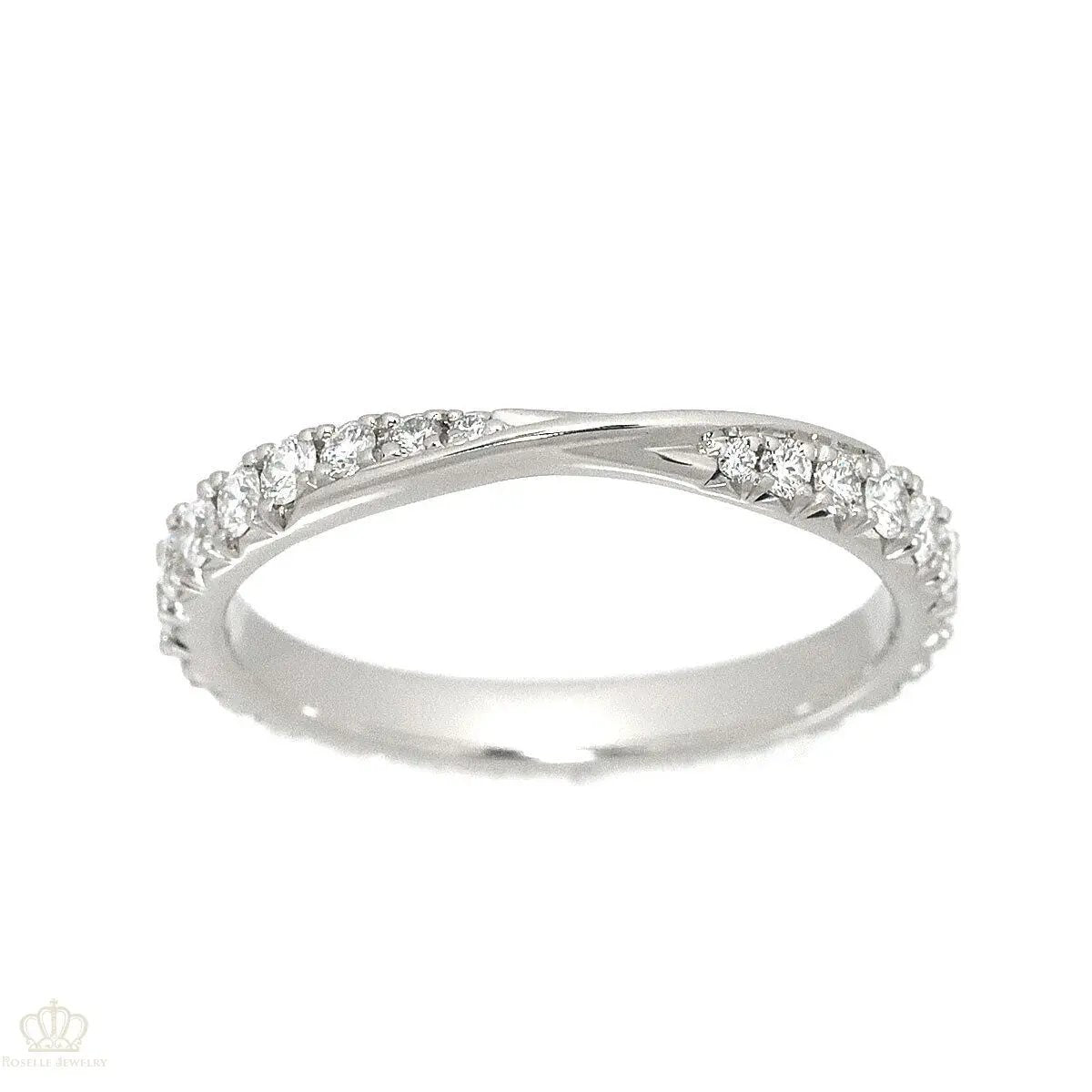 WR008 - Eternity Cross Love Diamond Wedding Band Ring Camélia™
