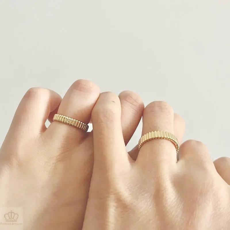 Stripe Unique Couple Diamond Wedding Ring Set - WM27 CHARLISA™