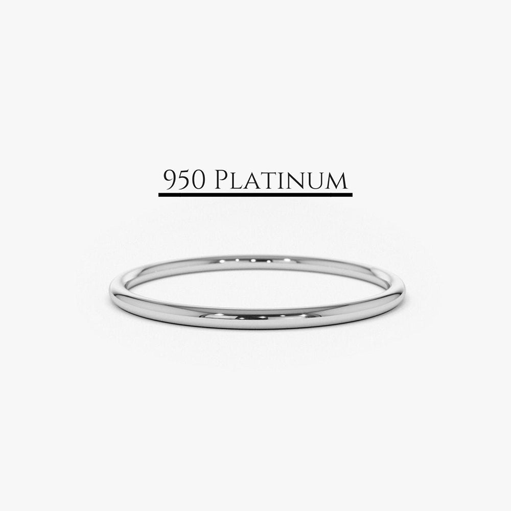 OBFJ2063 - Platinum 1.2MM Plain Wedding Band 1