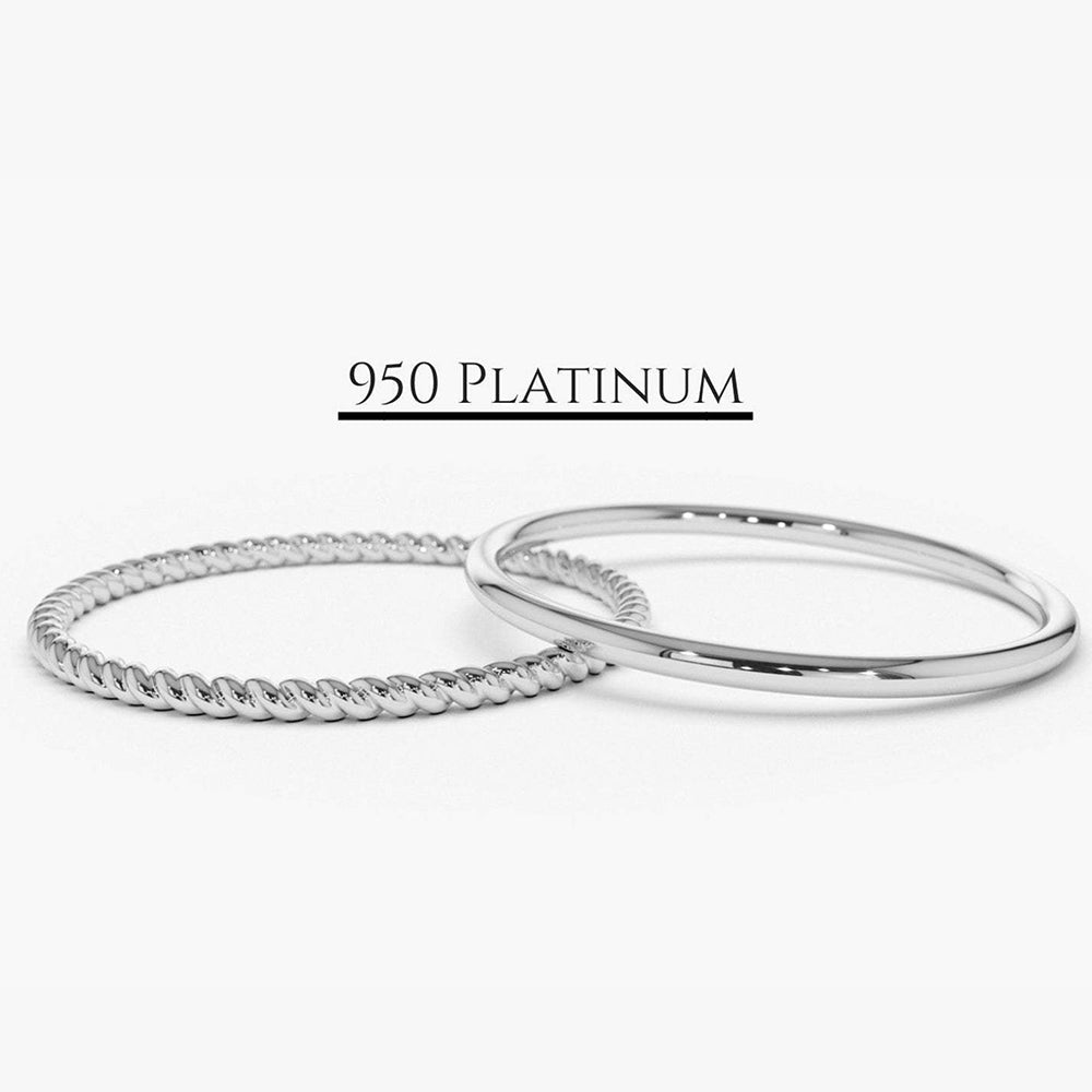 OBFJ2065 - Platinum 1.2MM Wedding Band Set 1
