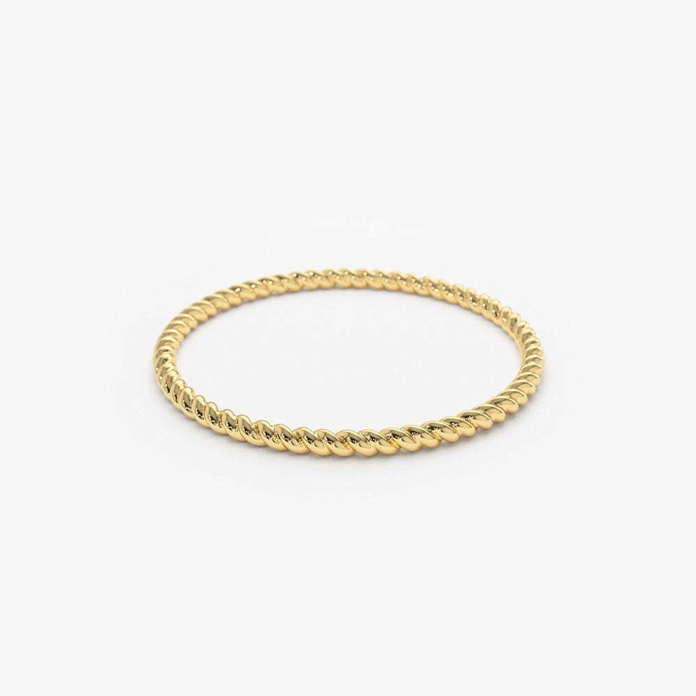OBFJ1590 - 14K Gold Twists Rope Wedding Band 9