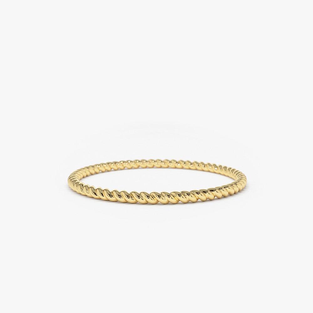 OBFJ1590 - 14K Gold Twists Rope Wedding Band 1